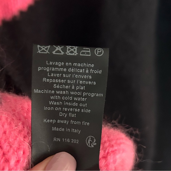 Zadig & Voltaire cozy preppy color block grandma core Tony Mohair Sweater - Picture 7 of 11